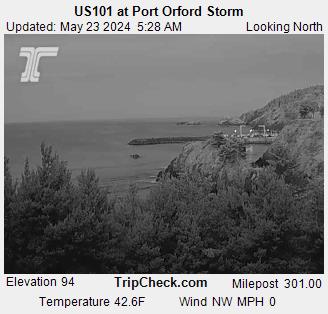 Traffic Cam US 101 at Port Orford Storm